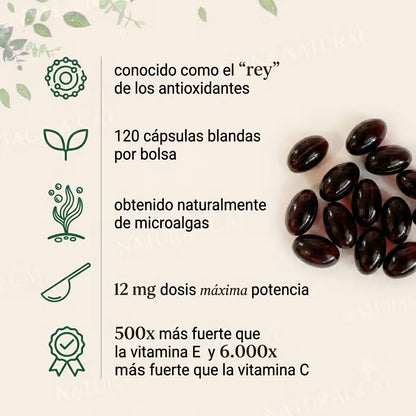 Astaxantina 12mg — Antioxidante Premium · Piel, Energía y Vitalidad